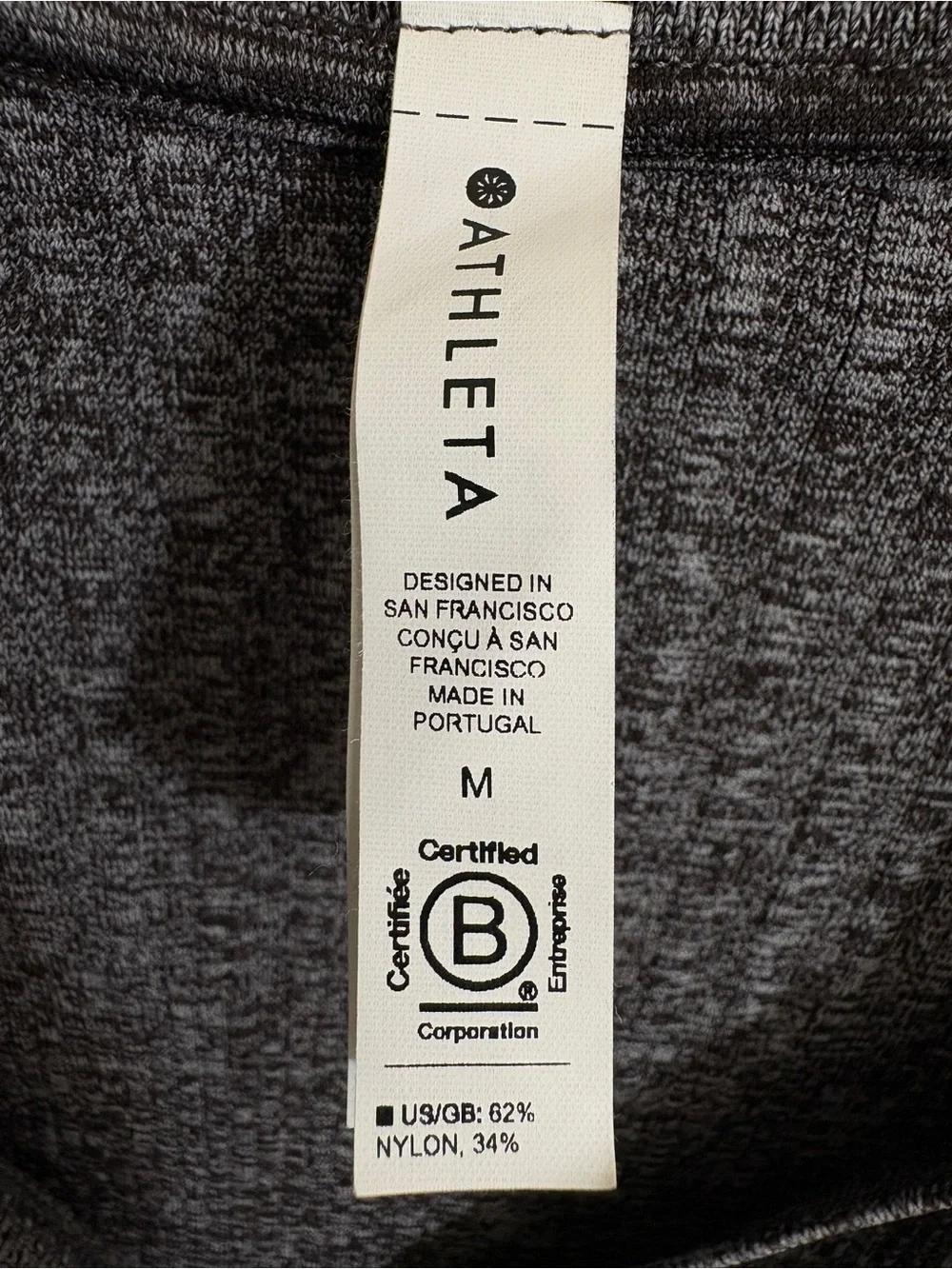 Athleta Luxe Seamless Polo Tee Charcoal Gray Ribbed Short Sleeve Size M
